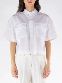 SACAI Camicie<CAMICIA THOMAS MASON COTTON POPLIN Bianco