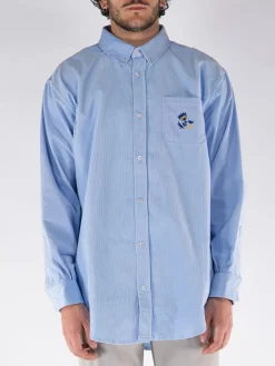 DROLE DE MONSIEUR Camicie<CAMICIA VELOURS COTELE Azzurro