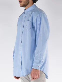 DROLE DE MONSIEUR Camicie<CAMICIA VELOURS COTELE Azzurro