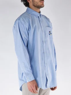 DROLE DE MONSIEUR Camicie<CAMICIA VELOURS COTELE Azzurro