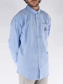 DROLE DE MONSIEUR Camicie<CAMICIA VELOURS COTELE Azzurro