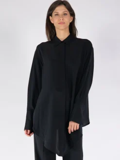 VICTORIA BECKHAM Camicie<CAMICIA WRAP FRONT BLOUSE Nero