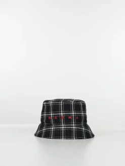 MARNI Cappelli<CAPPELLO BUCKET Bianco, Nero, Rosso