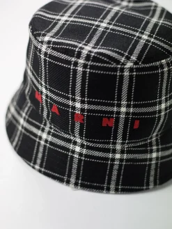 MARNI Cappelli<CAPPELLO BUCKET Bianco, Nero, Rosso