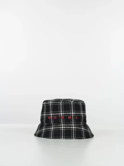 MARNI Cappelli<CAPPELLO BUCKET Bianco, Nero, Rosso