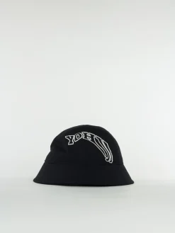 Y-3 Cappelli<CAPPELLO BUCKET CON LOGO Bianco, Nero