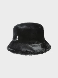 KANGOL. Cappelli|Cappelli<CAPPELLO FAUX FUR BUCKET UNISEX Nero