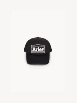 ARIES Cappelli<CAPPELLO TEMPLE TRUCKER Bianco, Nero