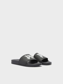 PALM ANGELS Sandali<CIABATTA MONOGRAM Bianco, Nero