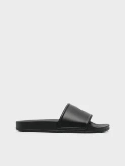 MARCELO BURLON Sandali<CIABATTA COUNTY CROSS SLIDER Bianco, Nero