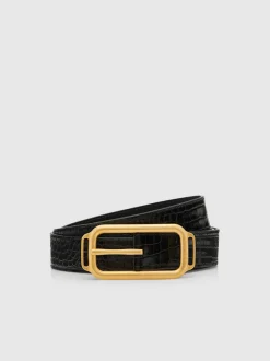 TOM FORD Cinture<CINTURA CON FIBBIA PRINTED CROC STADIUM Nero