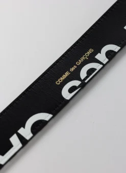 COMME DES GARCONS WALLET Cinture<CINTURA CON LOGO Bianco, Nero