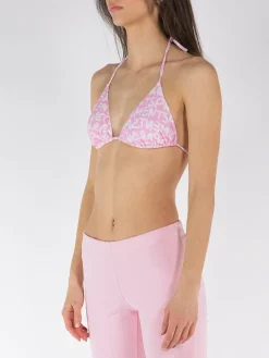 VETEMENTS. Costumi Da Bagno<COSTUME BIKINI TOP GRAFFITI MONOGRAM Bianco, Rosa
