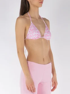 VETEMENTS. Costumi Da Bagno<COSTUME BIKINI TOP GRAFFITI MONOGRAM Bianco, Rosa