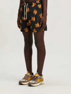 PALM ANGELS Costumi Da Bagno<COSTUME BURNING MONOGRAM Arancione, Nero