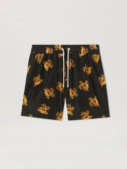 PALM ANGELS Costumi Da Bagno<COSTUME BURNING MONOGRAM Arancione, Nero