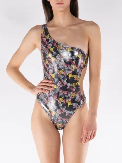 VIVIENNE WESTWOOD Costumi Da Bagno<COSTUME INTERO CRAZY ORB Giallo, Grigio, Nero, Rosso