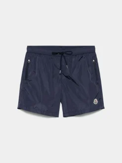 MONCLER Costumi Da Bagno<COSTUME LOGO MOTIF Bianco, Blu, Nero, Rosso