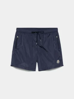 MONCLER Costumi Da Bagno<COSTUME LOGO MOTIF Bianco, Blu, Nero, Rosso