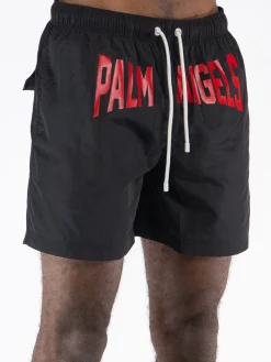 PALM ANGELS Costumi Da Bagno<COSTUME PA CITY Nero, Rosso