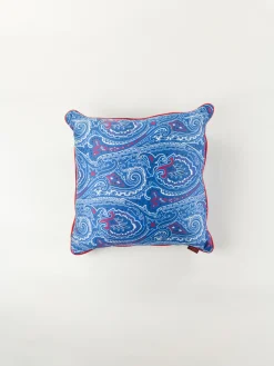 ETRO HOME ACCESSORY Complementi D'Arredo|Cuscini E Plaid<CUSCINO CON FANTASIA PAISLEY Bianco, Blu, Rosso
