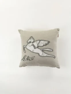ETRO HOME ACCESSORY Complementi D'Arredo|Cuscini E Plaid<CUSCINO CON LOGO RICAMATO Grigio