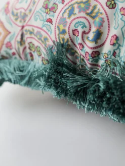 ETRO HOME ACCESSORY Complementi D'Arredo|Cuscini E Plaid<CUSCINO IN VELLUTO STAMPA PAISLEY Arancione, Azzurro, Bianco, Giallo, Rosso, Verde