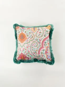 ETRO HOME ACCESSORY Complementi D'Arredo|Cuscini E Plaid<CUSCINO IN VELLUTO STAMPA PAISLEY Arancione, Azzurro, Bianco, Giallo, Rosso, Verde