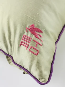 ETRO HOME ACCESSORY Complementi D'Arredo|Cuscini E Plaid<CUSCINO RICAMATO CON TUBOLARE Verde