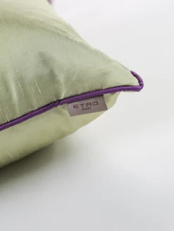 ETRO HOME ACCESSORY Complementi D'Arredo|Cuscini E Plaid<CUSCINO RICAMATO CON TUBOLARE Verde