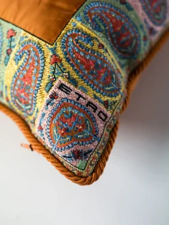 ETRO HOME ACCESSORY Complementi D'Arredo|Cuscini E Plaid<CUSCINO RICAMATO CORDONE Arancione