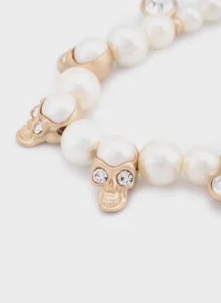 SALUTE-EVAE Collane<EVAE SKULL PEARL NECKLACE Bianco, Giallo