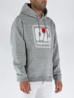 DSQUARED Felpe<FELPA CAMO PTCH HER ANORAK Bianco, Grigio