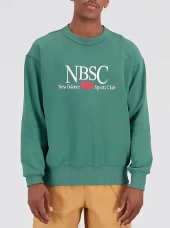 NEW BALANCE Felpe<FELPA ATHLETICS SPORTS CLUB CREWNECK Verde