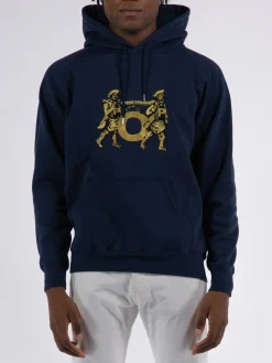POP TRADING COMPANY Felpe<FELPA CARRY CON CAPPUCCIO E RICAMO Blu