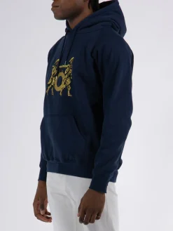 POP TRADING COMPANY Felpe<FELPA CARRY CON CAPPUCCIO E RICAMO Blu