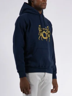 POP TRADING COMPANY Felpe<FELPA CARRY CON CAPPUCCIO E RICAMO Blu