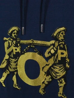 POP TRADING COMPANY Felpe<FELPA CARRY CON CAPPUCCIO E RICAMO Blu