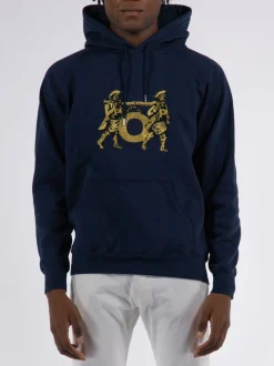 POP TRADING COMPANY Felpe<FELPA CARRY CON CAPPUCCIO E RICAMO Blu