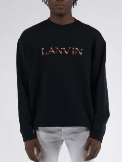 LANVIN Felpe<FELPA CLASSIC CURB Giallo, Nero, Rosso, Verde