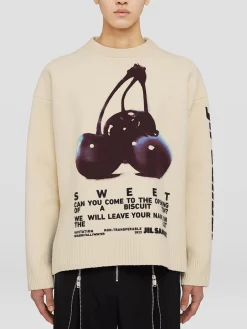 JIL SANDER Felpe<FELPA CN LS PNT Beige, Rosso