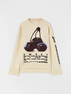 JIL SANDER Felpe<FELPA CN LS PNT Beige, Rosso