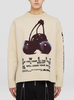 JIL SANDER Felpe<FELPA CN LS PNT Beige, Rosso