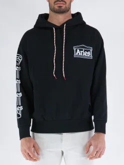 ARIES Felpe<FELPA COLUMN HOODIE Bianco, Nero