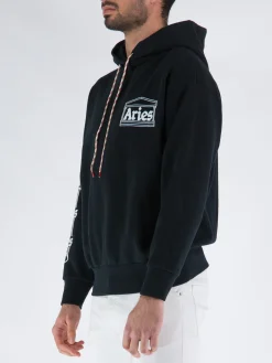 ARIES Felpe<FELPA COLUMN HOODIE Bianco, Nero