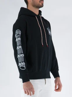 ARIES Felpe<FELPA COLUMN HOODIE Bianco, Nero