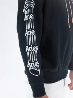 ARIES Felpe<FELPA COLUMN HOODIE Bianco, Nero