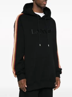 LANVIN Felpe<FELPA CON CAPPUCCIO SIDE CURB OVERSIZED Giallo, Nero