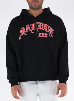 SALUTE-EVAE Felpe<FELPA CON LOGO Bianco, Nero, Rosso