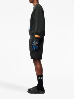 HERON PRESTON Felpe<FELPA CREW BIRD PAINTED Nero